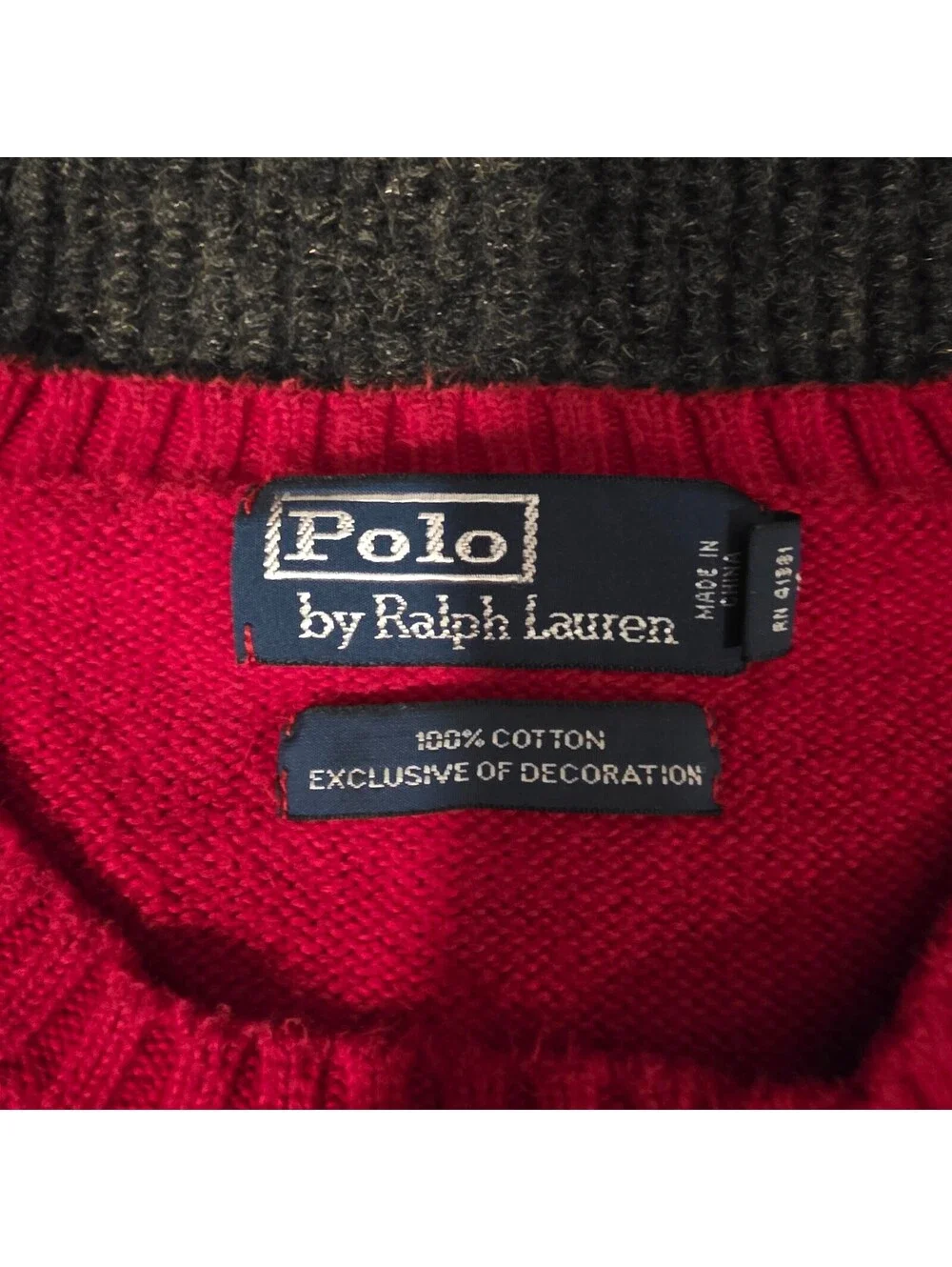 Polo by Ralph Lauren Red Cotton Crewneck Sweater